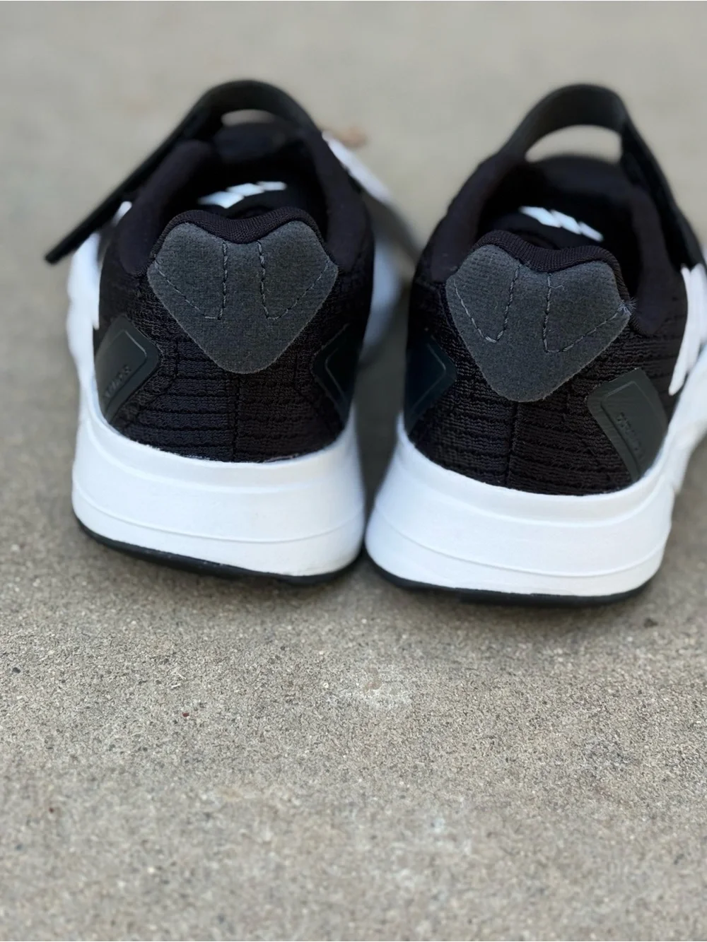 adidas Kids Black and White Hook-and-Loop Sneakers